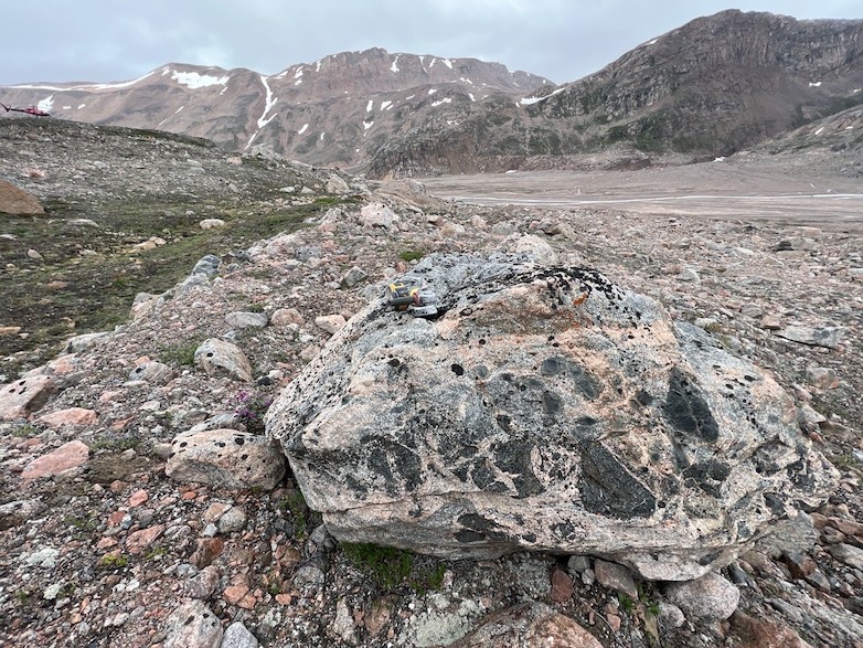 Glacial erratic dropped in the fjord bed