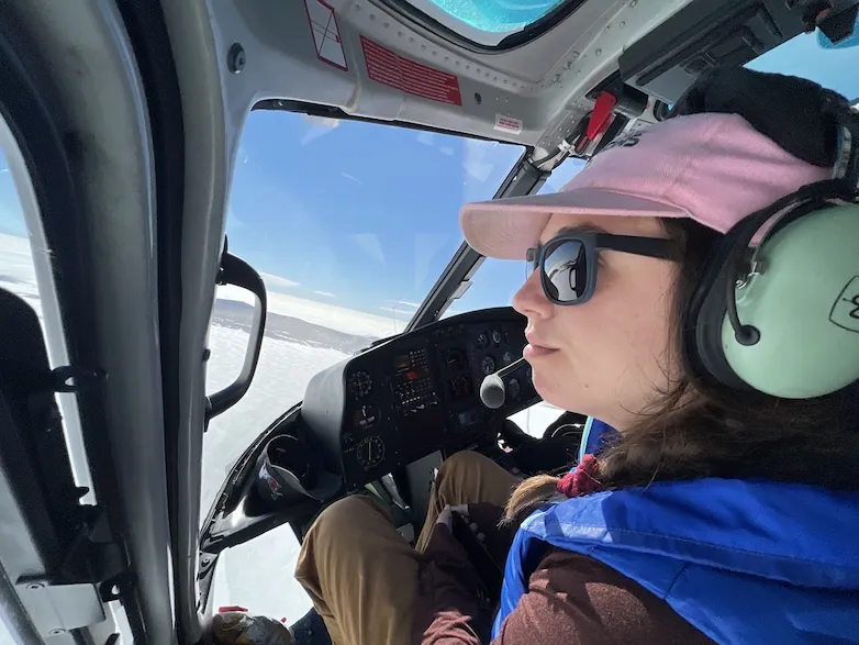 Karlee Prince in the cockpit
